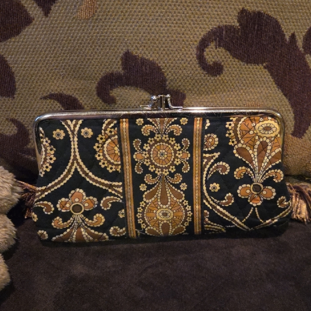 Vera Bradley Floral Patterned Wallet with Metal Clasp
